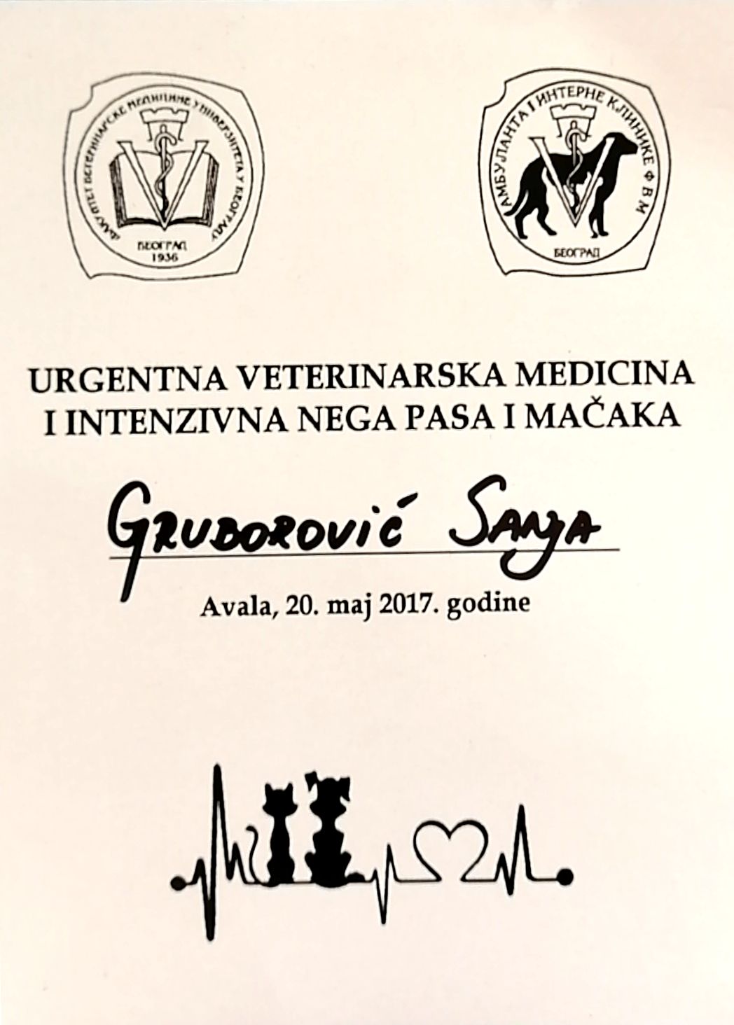 (20.5.2017. РС, Београд) Ургентна ветеринарска медицина и интезивна нега паса и мачака